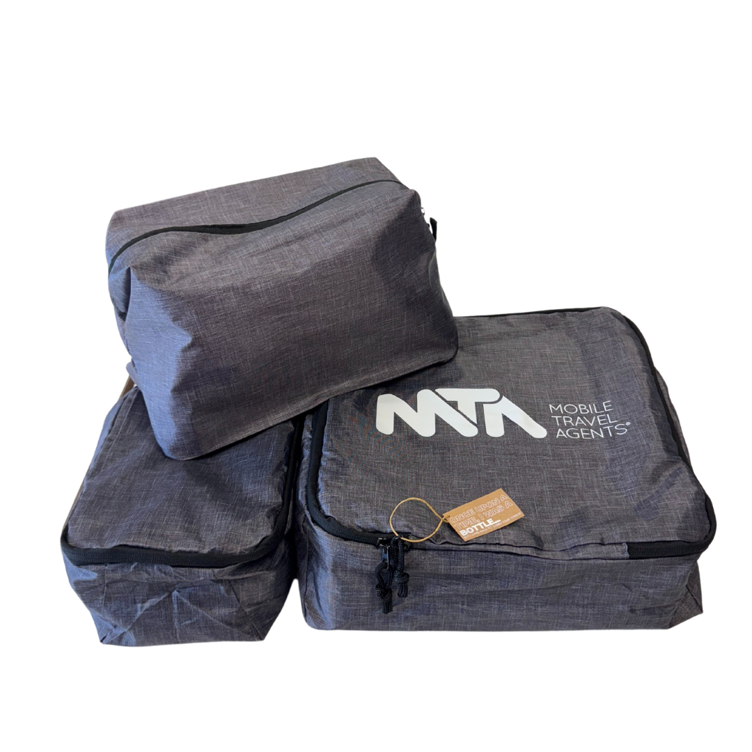 Packing cubes - 3 piece set from recycled fabric