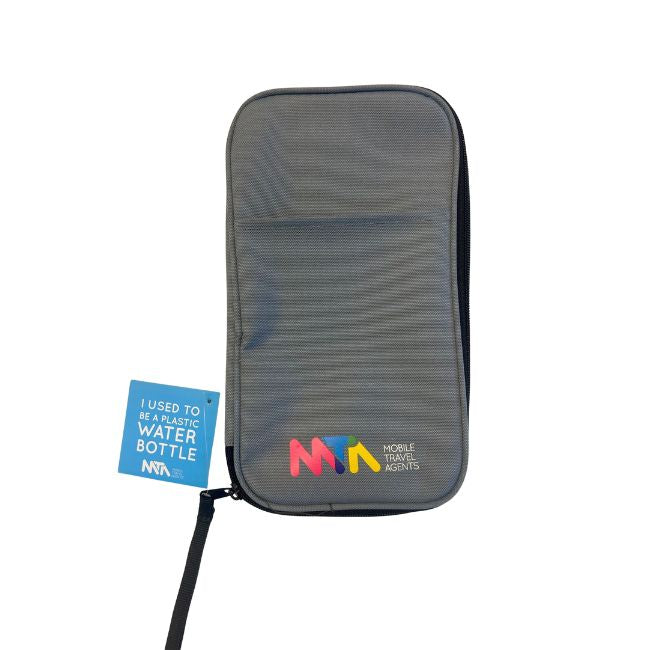 Ticket wallet - recycled canvas zip around - pack of five