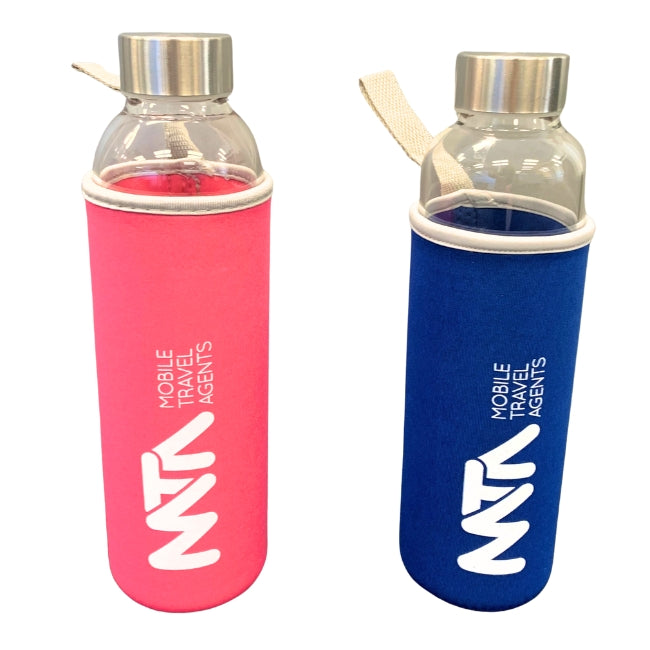 Drink bottle - glass with neoprene sleeve